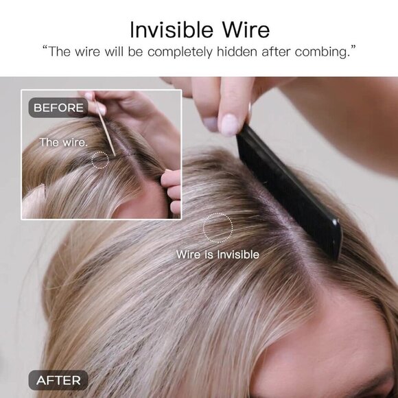 Walnut Brown to Ash Brown and Bleach Blonde Fish Line Real Human Hair Straight I - Picture 6 of 6